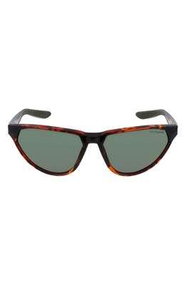 Nike Maverick Fierce 60mm Polarized Modified Cat Eye Sunglasses in Soft Tortoise /Green Polar