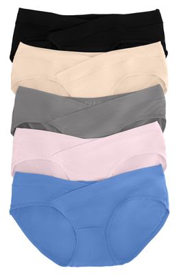 Kindred Bravely Assorted 5-Pack Under the Bump Full Coverage Maternity Briefs
