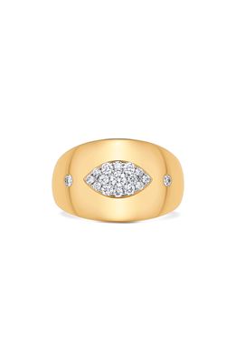 Sara Weinstock Aurora Marquise Diamond Signet Ring in 18K Yg