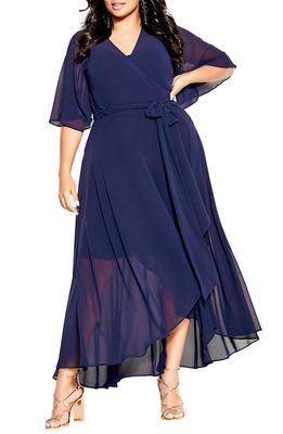 City Chic Enthrall Me Maxi Dress in Deep Blue