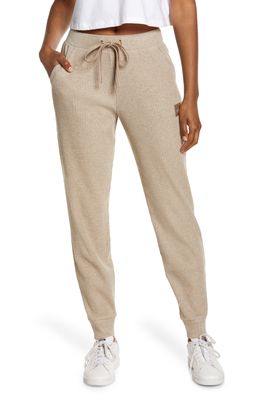 Alo Muse Ribbed High Waist Sweatpants in Gravel Heather