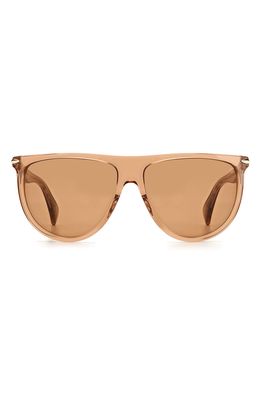 rag & bone 57mm Polarized Flat Top Sunglasses in Brown /Brown