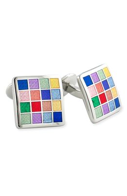 David Donahue Sterling Silver Cuff Links in Silver /Multi