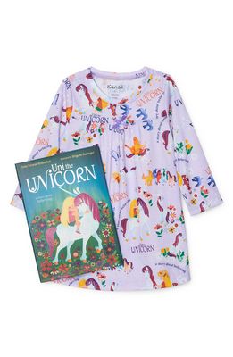 Books to Bed Kids' 'Uni the Unicorn' Nightgown & Book Set in Purple