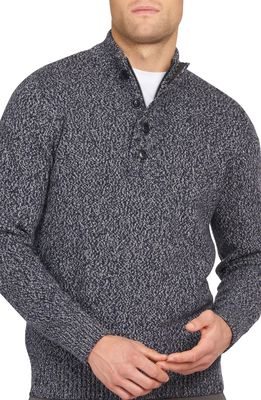 Barbour Sid Half Zip Wool & Cotton Sweater in Navy Marl