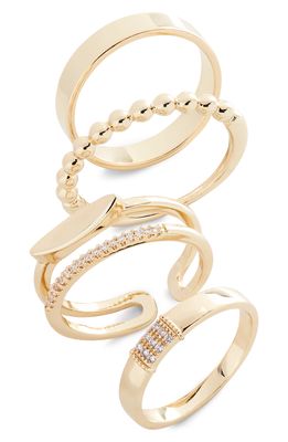 Nordstrom Set of 4 Stacking Rings in Clear- Gold
