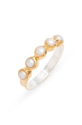 Anna Beck Freshwater Pearl Stacking Ring in Gold/White