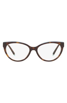 Tiffany & Co. 54mm Cat Eye Optical Glasses in Havana/Blue
