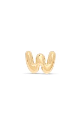 STONE AND STRAND Mini Bubble Initial Gold Stud Earring in Yellow Gold - W