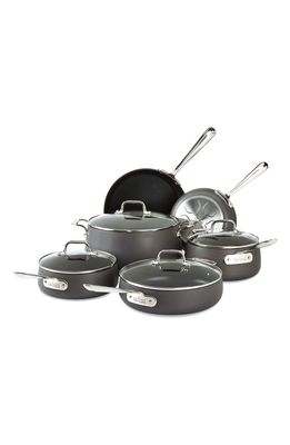 All-Clad Hard Anodized 10-Piece Nonstick Cookware Set in Grey