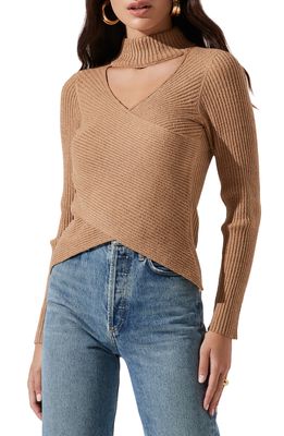 ASTR the Label Cross Front Sweater in Tan