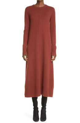 Co Long Sleeve Cashmere Sweater Dress in Currant