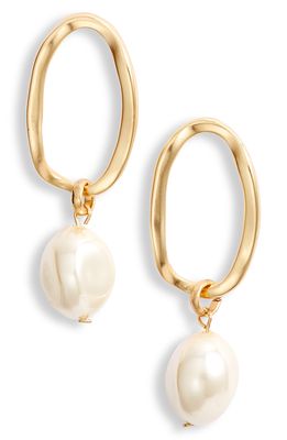 Karine Sultan Cultured Pearl Drop Earrings in Gold