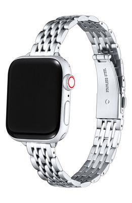 The Posh Tech POSH TECH Rainey Skinny Stainless Steel Apple Watch Band SE & Series 7/6/5/4/3/2/1 in Silver