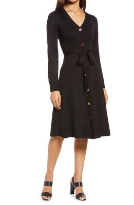Eliza J Long Sleeve Sweater Dress in Black