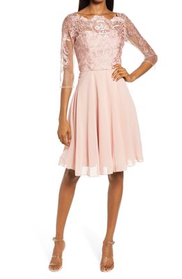 Chi Chi London Lace Dress in Rose Gold