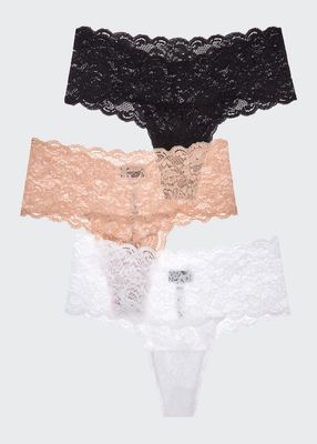Never Say Never Comfie Lace Thongs 3-Pack