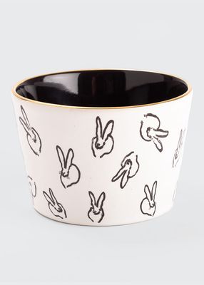 Bunny Bar Bowl White with Black Interior