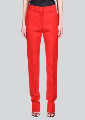 Tapered-Leg Wool Trousers