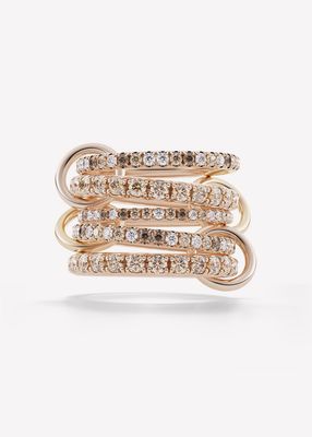 Selena 18k Rose Gold 5-Band Ring with Diamonds