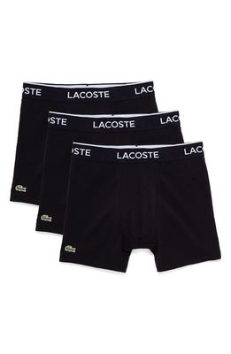 Lacoste Men's 3-Pack Casual Boxer Briefs in Black
