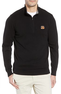 Cutter & Buck Cincinnati Bengals - Lakemont Regular Fit Quarter Zip Sweater in Black