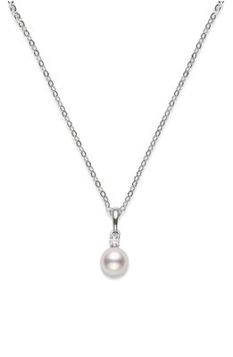 Mikimoto Everyday Essentials Akoya Cultured Pearl & Diamond Pendant Necklace