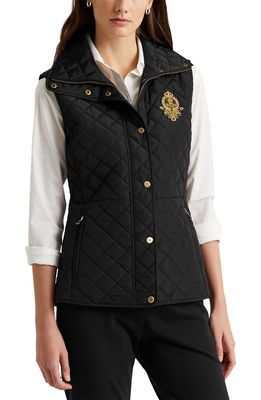 Lauren Ralph Lauren Quilted Crest Vest in Black