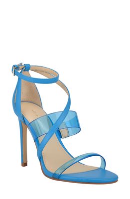 GUESS Felecia Ankle Strap Sandal in Bermuda Blue Faux Leather