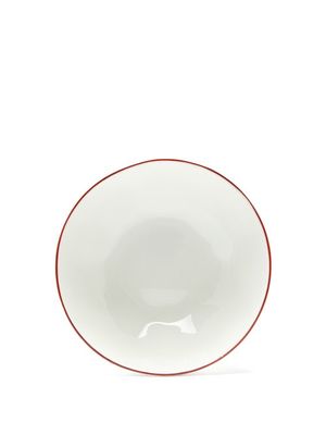 Feldspar - Set Of Four Painted-rim Fine China Bowls - Red White