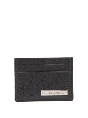 Balenciaga - Logo-plaque Grained-leather Cardholder - Mens - Black