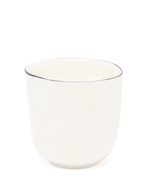 Feldspar - Painted-rim Fine China Tea Cup - White/blue