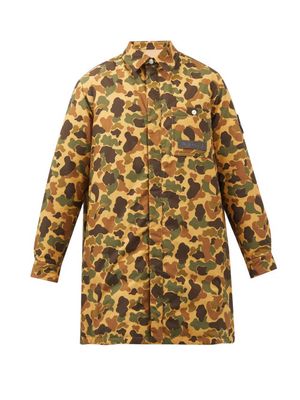 8 Moncler Palm Angels - Tallac Camouflage-print Down Cotton Overcoat - Mens - Camouflage