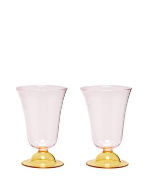 Campbell-rey - X Laguna B Set Of Two Cosimo Highball Glasses - Pink Multi