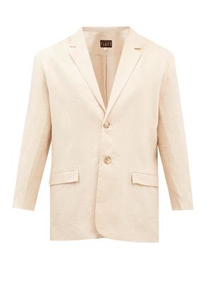 Albus Lumen - Oversized Linen-muslin Suit Jacket - Mens - Cream