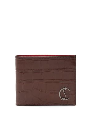 Christian Louboutin - Coolcard Croc-effect Leather Bi-fold Wallet - Mens - Brown