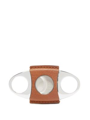 Brunello Cucinelli - Leather And Stainless Steel Cigar Cutter - Mens - Brown