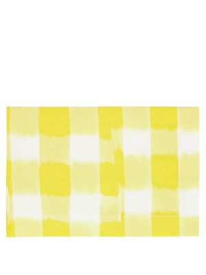 Marta Ferri - Set Of Two Check Cotton-blend Placemats - Yellow Multi