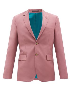 Paul Smith - Single-breasted Wool-blend Suit Blazer - Mens - Pink