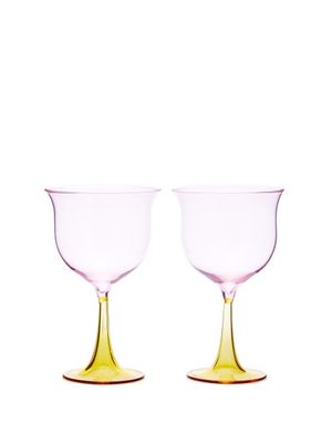 Campbell-rey - X Laguna B Set Of Two Cosimo Wine Glasses - Pink Multi