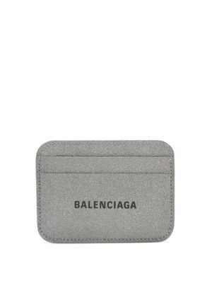 Balenciaga - Cash Logo-print Glitterred Cardholder - Womens - Silver