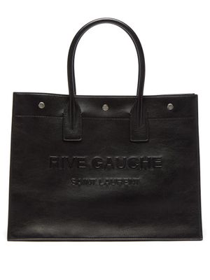 Saint Laurent - Rive Gauche-logo Small Leather Tote Bag - Mens - Black