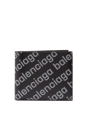 Balenciaga - Cash Logo-print Leather Bi-fold Wallet - Mens - Black