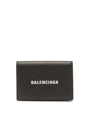 Balenciaga - Cash Logo-print Leather Wallet - Mens - Black Multi