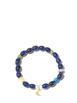 Musa By Bobbie - Diamond, Citrine & 14kt Gold Beaded Bracelet - Womens - Blue Navy