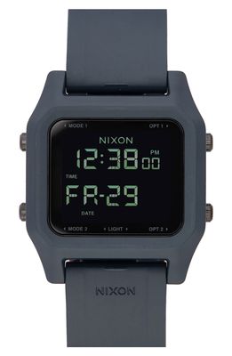 Nixon Staple Digital Rubber Strap Watch in Dark Slate