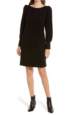 Julia Jordan Boatneck Long Sleeve Sweater Dress in Black