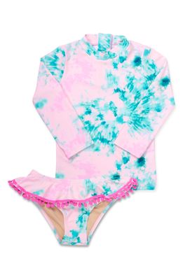 Shade Critters Preppy Tie Dye Two-Piece Rashguard Swimsuit Set in Multi