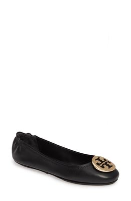 Tory Burch Minnie Travel Ballet Flat in Perfect Black/Gold