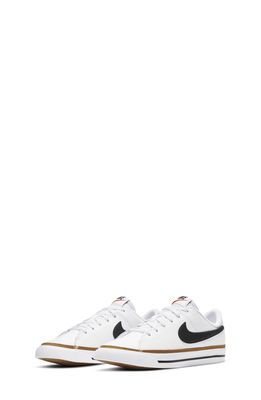 Nike Court Legacy Sneaker in White/Black/Ochre/Brown